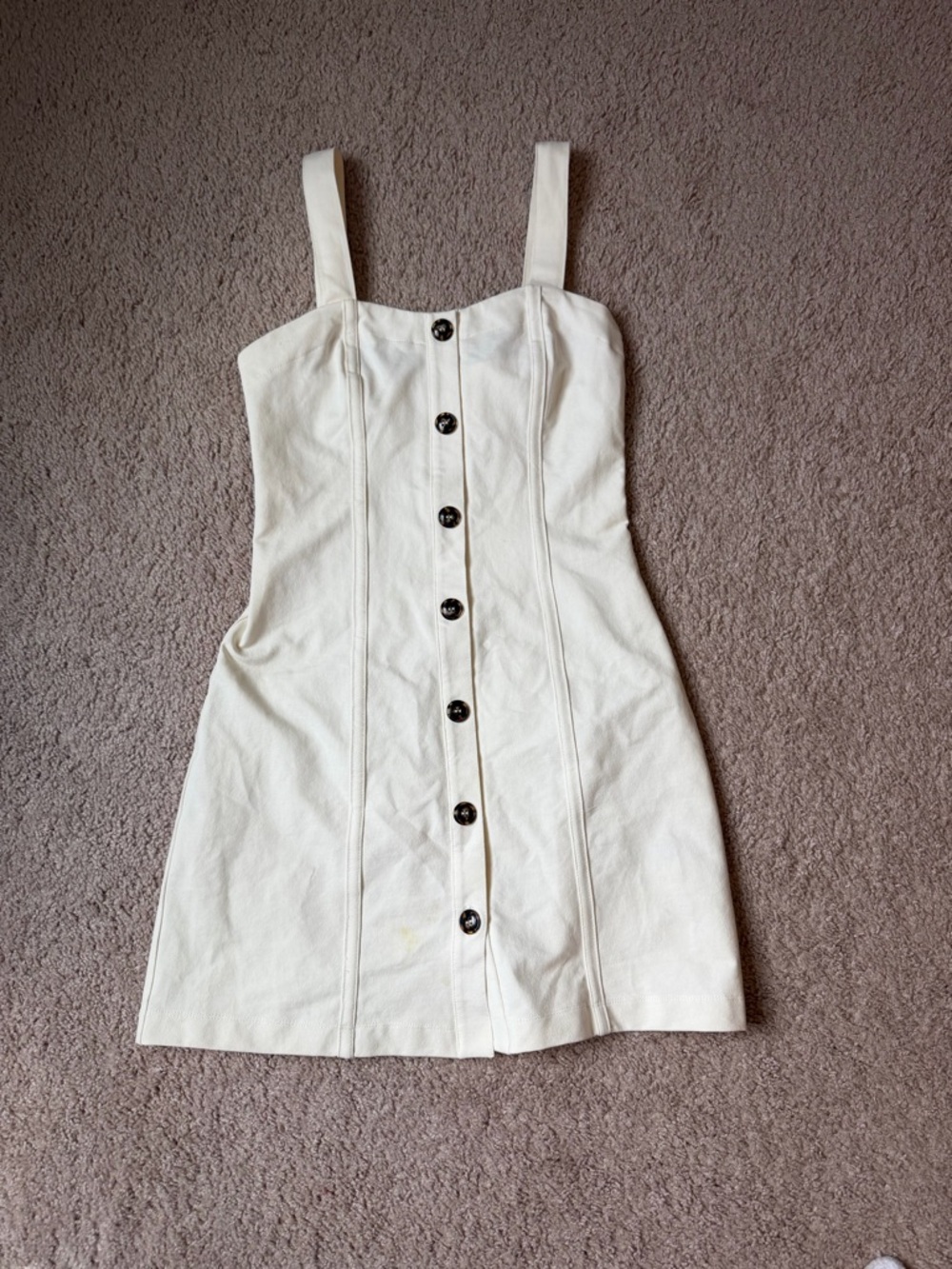 H&M white button up mini dress